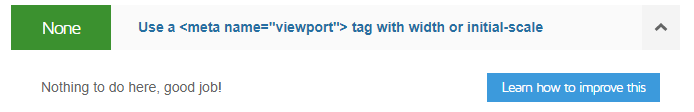 Use a viewport meta tag audit