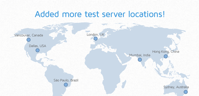 GTmetrix Test Server Locations