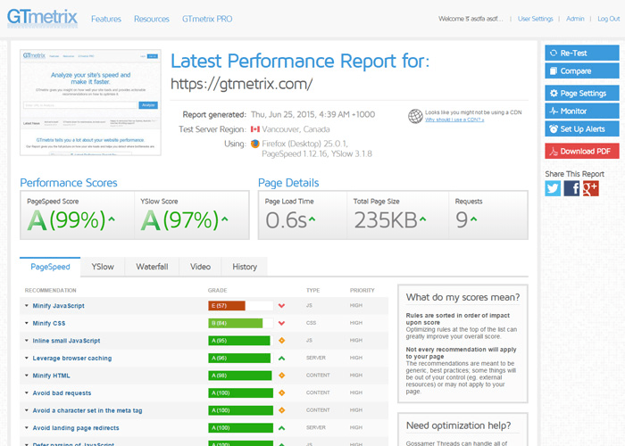 GTmetrix Scores and Data For the Homepages of Top Websites - Joe