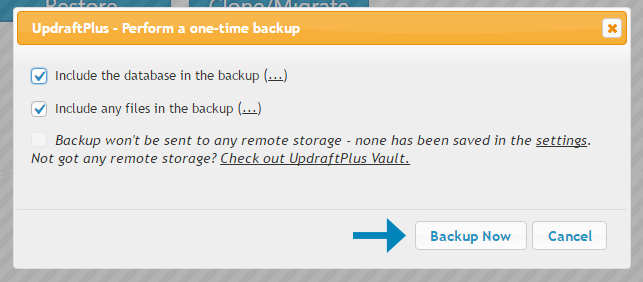 gtmetrix updraftplus backup settings