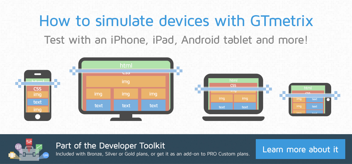 How to test with mobile devices using GTmetrix