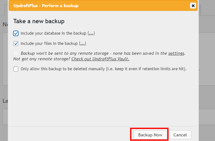 backup your entire WordPress install