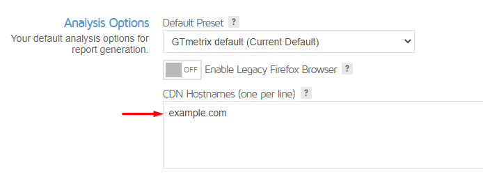 Input custom CDN hostnames in the User Settings