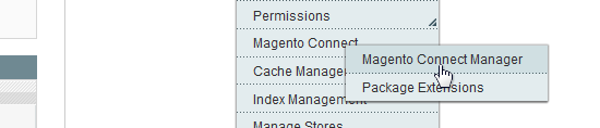System -> Magento Connect -> Magento Connect Manager