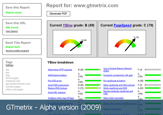 GTmetrix alpha version