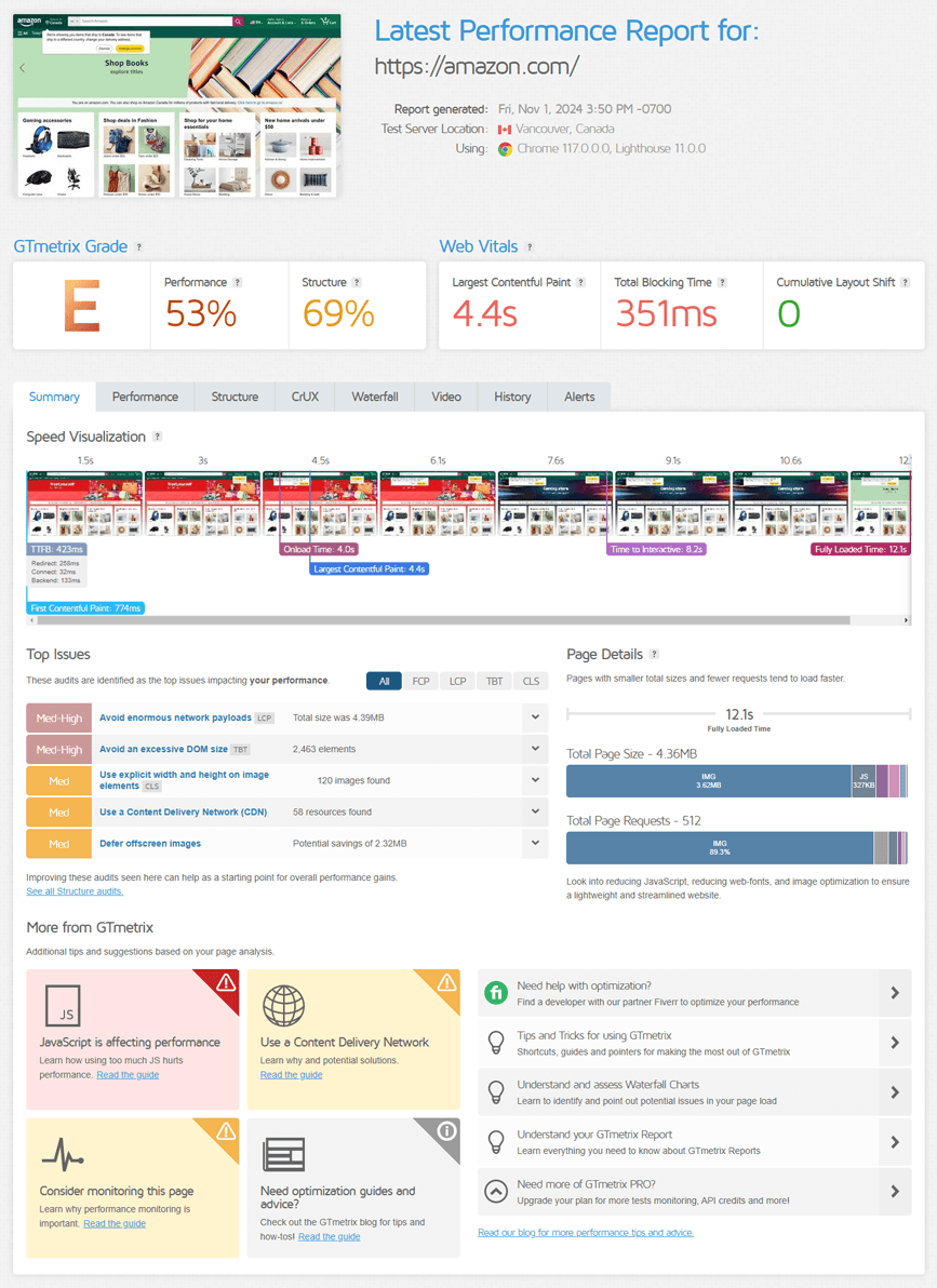 GTmetrix on X: 🤯 We came across this media-heavy page (over 13MB